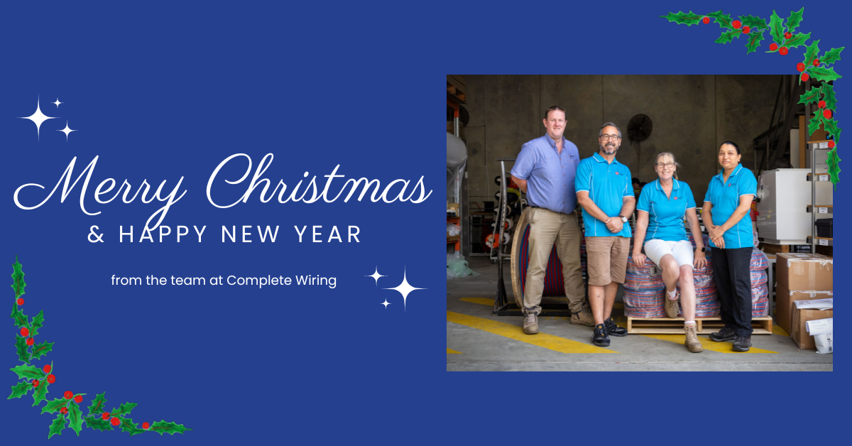 Seasons Greetings and photo of the Complete Wiring team